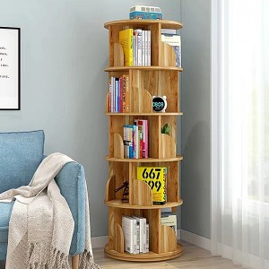 TMJ-2050 Cartile personalizate Modern Home Wood White Revolving Storage Holders Racks Rotting Bookcase Shelf