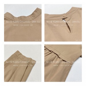 Design slab-montare Minimalist Styllish Casual Culoare Solid ă Imprimată culoare bumbac și lenjerie supradimensionat personalizate 1587 Shirt Dresses