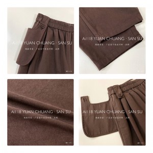 Pantaloni largi pentru femei, care sunt croiți pentru a se potrivi oricărei ocazii, cel mai confortabil stil casual, lenjerie de bumbac personalizată 11713 Pantaloni eleganți și largi