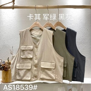 Design slab echipat Minimalist Stylish Casual vest ă Solid color bumbac și lenjerie supradimensionat personalizat 18539 Waistcoats