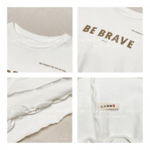 Design liber-montare Minimalist Round Collar stil cusut manșon Casual Solid culoare bumbac și lenjerie supradimensionat personalizat 12622 swatshirt