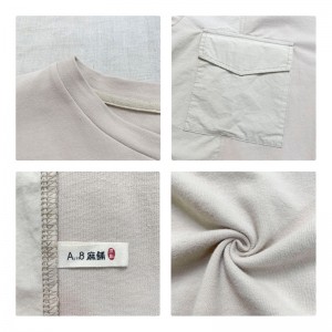 Design fără sudură Minimalist Round Collar stil împletit manșon Casual Solid culoare bumbac și lenjerie supradimensionat personalizat 12635 swatshirts