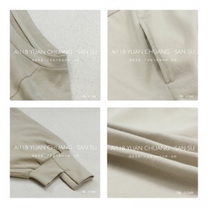 Design fără sudură Minimalist Round Collar stil împletit manșon Casual Solid culoare bumbac și lenjerie supradimensionat personalizat 12685 swatshirts