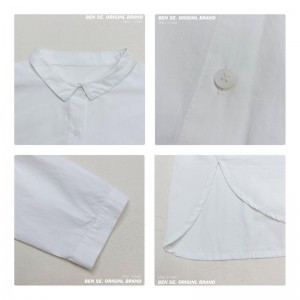 Design liber-montare Minimalist Styllish Casual Solid Color Striped Controlate personalizat supradimensionat 17685 Cămaşă Loose