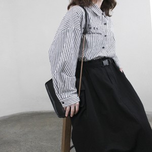 Design liber-montare Minimalist Styllish Casual Solid Color Striped Controled supradimensionat personalizat 17825 Tricou dungat vertical