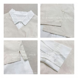 Design liber-montare Minimalist Styllish Casual Solid Color dungat Verificat supradimensionat personalizat 19502 Cămaşă Loose +Waistcoat