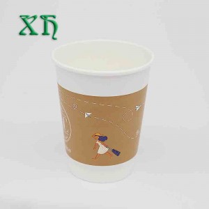 12 oz personalizate dublu perete hârtie căni de cafea ceașcă de hârtie pentru a merge