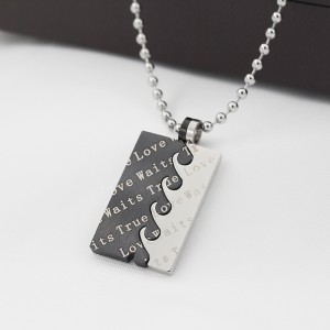 Comert cu ridicata colier pandantiv din oțel inoxidabil Two-In-One True Love