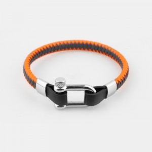 Braided Leather Bracelet Womens Bracelet Stainless Steel Wristband