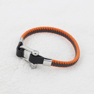 Braided Leather Bracelet Womens Bracelet Stainless Steel Wristband
