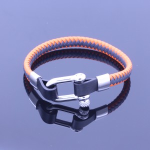 Braided Leather Bracelet Womens Bracelet Stainless Steel Wristband