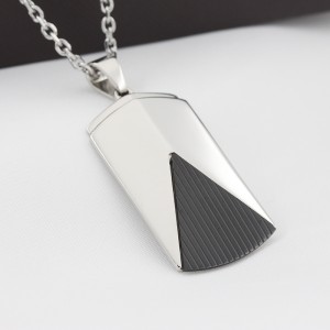 Bijuterii de meniuri din oţel inoxidabil Două Tone Black Plating Necklace Bun dar pentru soţul iubit