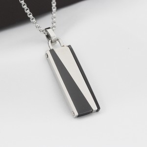 Bijuteriile Mens Womens Stainless Steel Pendant Două-tone Black Plated Necklace Chain