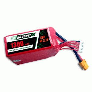 Baterie lipo HD POWER 1300mAh 100C 6S 22.2V FPV
