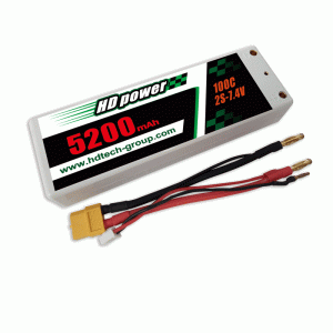 HD POWER 5200mAh 100C 2S 7.4V Hard case Acumulator LiPO