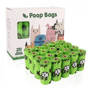 Biodegradabile Poo Dog Bag Pet Cat Wast Poop Curățare saci de gunoi ambalaj de mediu
