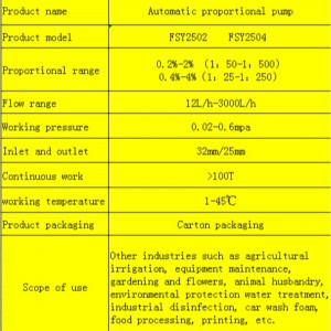 Pompa de îngrășământ proporțională automată
