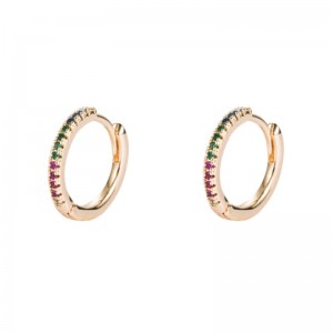 Personalitate europeană și americană Moda rece vânt ușor Inalid Culoare Zircon Brass Gold-placat ureche ureche Cercei Cercei Hip Hop Cercei Cercei Hip Hop