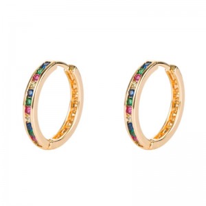 Ins cercetări colorate colorate europene și americane, cercei cu cercuri mici, cercei geometrice, culori de sex feminin diamant Hip Hip cercei cercei