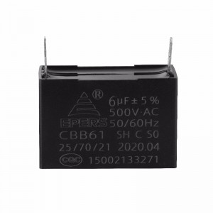 6UF 500V 50/60Hz CBB61 Ventilator de condensator