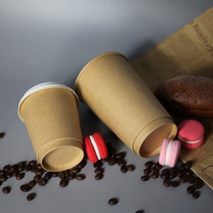 500 ml PE/pla căptușeală cu perete dublu perete 16 oz-kraft