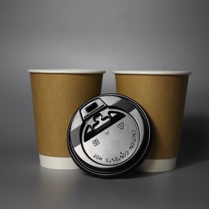 350ml PE/pla căptușeală dublă de perete Cupa 12 oz- kraft