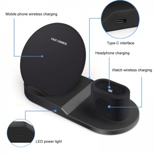 3 în 1 QI Încărcător wireless vizionați încărcătorul wireless Stand de încărcare fără fir Stație docking pentru iPhone