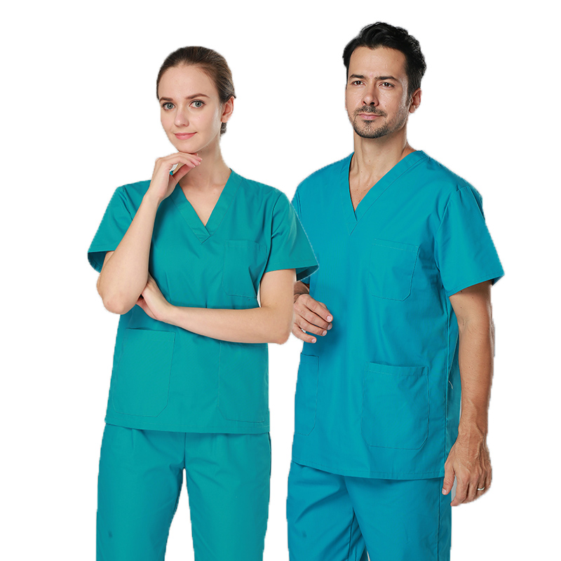 Asistentă medicală uniformă tops pantaloni scrub stabilește logo-ul personalizat