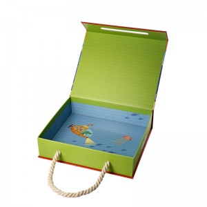 En-gros logo personalizat Jucărie reciclată puzzle carton magnetic clapetă cadou cutie cu mâner