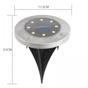 Impermeabil 8 LED IP65 Solar Powered Substance Lampa de parcare în aer liber Peluză Pathway Grădină LED Solar Lumini cu inducție