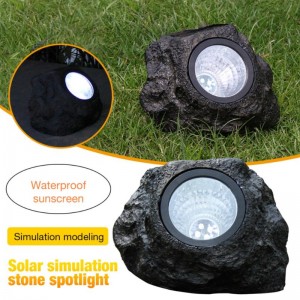 LED-uri cu LED-uri în aer liber 4 LED Solar Peisaj Stone Garden Lawn Light