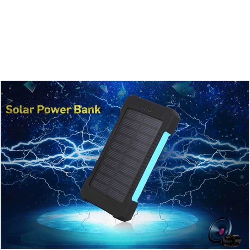 Solar Power Bank Dual USB Power Bank 20000MAH Încărcătorul bateriei impermeabile Panou solar portabil extern cu lumină LED