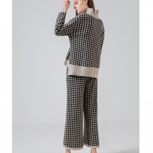 Modă Casual Joker tricotat Qianbird-costum de două piese 69002#