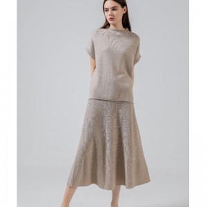 Moda casual versatil tricot umbrelă set de două piese 69023#