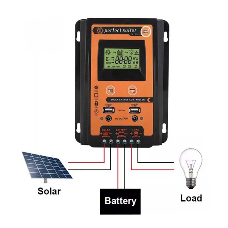 PWM 30A 12V 24VDC Solar Regulator Regulator Regulator Panou solar cu afișaj LCD de ieșire USB Dual USB