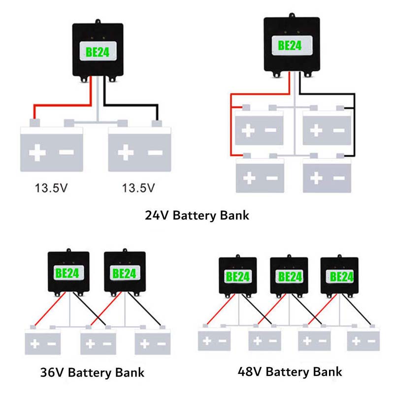 Balanța egalizatorului bateriei pentru sistemul bancar de baterie 24V 36V 48V utilizat pentru bateriile de plumb AGM Gel Inundații AGM