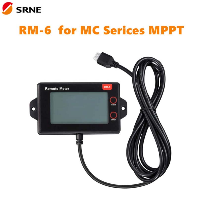 SRNE RM-6 Display LCD de la distanță pentru seria MC24 MPPT 20A 30A 40A 50A Controler de încărcare solară