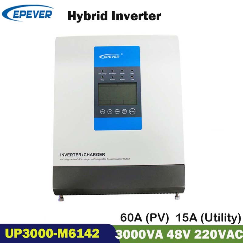 EPEVER MPPT 3000W Invertor solar 60A 48V PURE SINE SINE HYBRID INVERTER 220V 230V SOAR CHARGE Inversor Upowower M6142