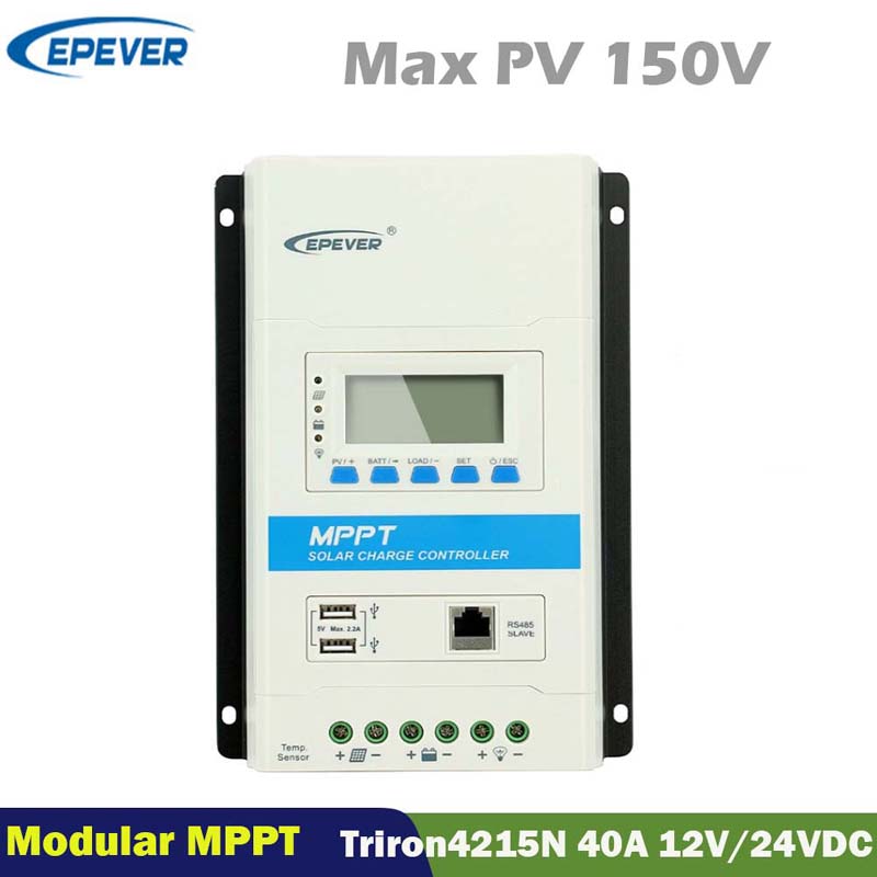 EPEVER 40A TRIRON4215N MODPT MPPT controler de încărcare solară 12V24VDC max.150V PV Intrare LCD Panou de afișaj Controller regulator