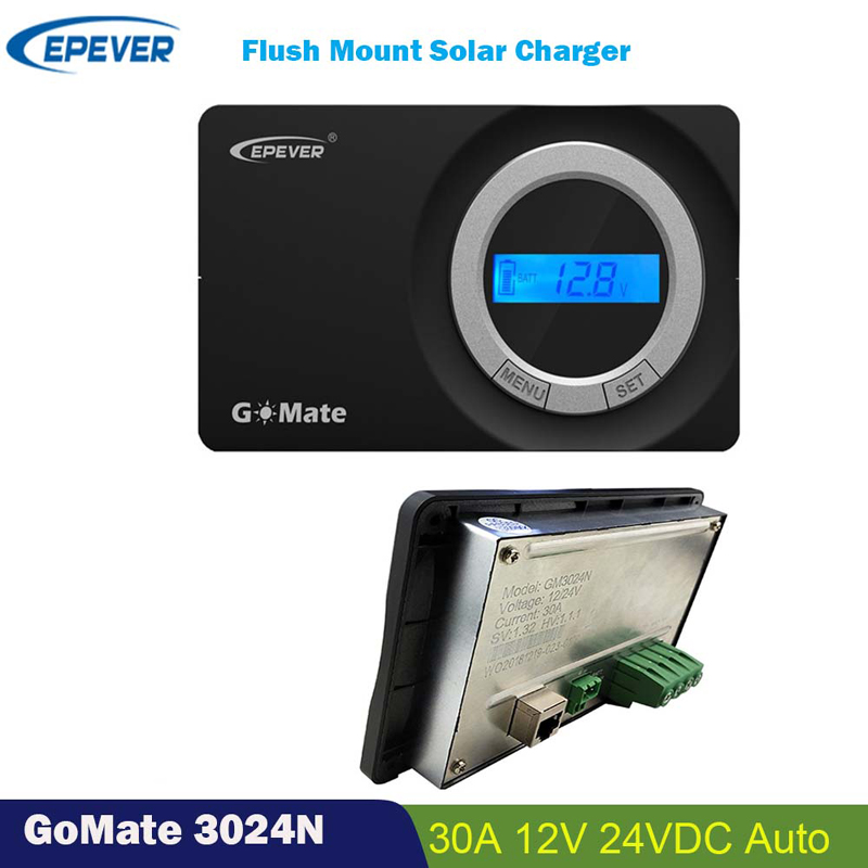 EPEVER 30A Controler de încărcare solară Regulator baterie 12V 24V LCD afișaj Flush Montați automat pentru vasul RV de camping