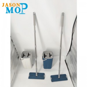 2021 Oțel inoxidabil din oțel inoxidabil Mâner detașabil pentru mop de curățare plat cu capacul sistemului cu găleată