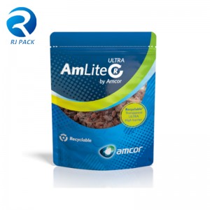 Barieră ridicată Eco reciclabilă Pungă de sus pentru alimente sau ambalajenealimentare cu fermoar