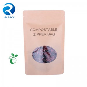 100% căldură compostabilă Revizibilă de înaltă barieră Ambalaj alimentar Stand Up Pouch Kraft Bag