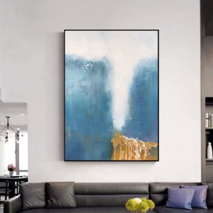 Mâna vopsită mare abstractă de ulei Pictura Panza de artă de perete contemporană pentru camera locală