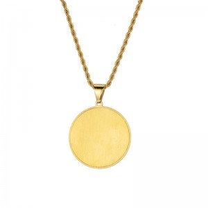 Hip-hop Colier cu cardul rotund dublu-palmier