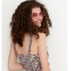 Floral Print Viscom Dress Mini Lungime