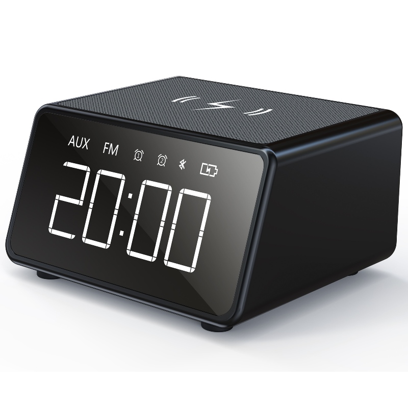 FB-CR01W 1.4inch Bluetooth Clock Radio cu Charger Wireless QI