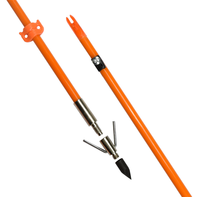 110021-OG Elong Outdoor Od8mm 32inch Bowfishing Arrow Fiberglass Arbore de pescuit de pescuit care utilizează