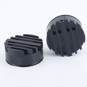 Extrusion personalizat prelucrarea CNC anodizat rotund aluminiu radiator radiator din aluminiunegru LED-uri Raotsink