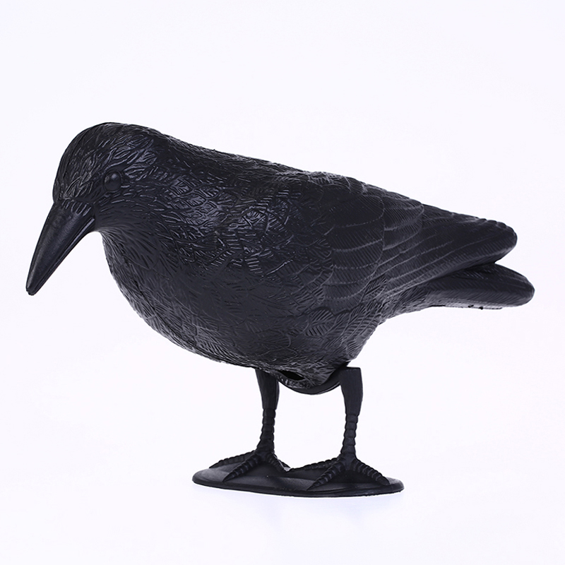 Guguluza Stand Full Corp Flocking Crow Decoy Vânătoare Plasticnegru Crow Decorați Hallows Decor de zi W/feet Miza, Decorarea grădinii